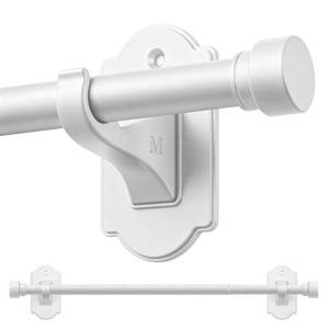 lot 14447 image: TONIAL White Curtain Rods No Drilling for Windows, 16 to 30 Inch