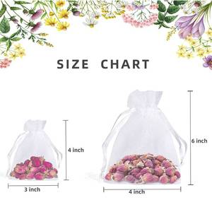 lot 14475 image: LYSXP 100PCS White Organza Gift Bags 4x6 inch��Sheer Organza Bags