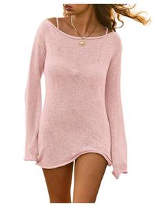lot 14479 image: Milumia Womens Sheer Knit Mini Dresses Boat Neck Swimsuit Cover Up (size S)