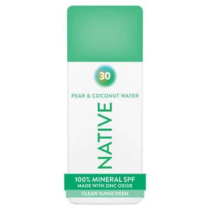 lot 14495 image: Native Mineral Sunscreen Spray SPF 30, Pear & Coconut Water Scent, with 100% Mineral Zinc Oxide for Face & Body, Hawaii Compliant, Vegan, No White Cast - 7 oz