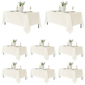lot 19145 image: Fitable 8 Pack Ivory Tablecloths 70x120 Inch for 6-8 Ft Rectangle Tables