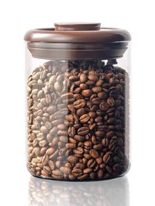 lot 19147 image: Glass Coffee Bean Canister, 10oz Airtight Coffee Container with Pop Top Lid