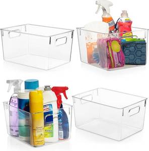 lot 19156 image: ClearSpace Clear Plastic Storage Bins �� Pantry Organizers & Storage Containers, Cabinet Organizer - Home Organization Must Haves for Kitchen, Laundry Room, Office, Closet, Garage & Freezer
