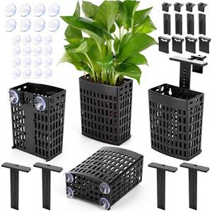 lot 19159 image: 2026 Latest Upgraded Aquarium Plant Holder Adjustable Height with Extendable Hook and Suction Cup for Fish Tank Aquaponic Plant Cultivation and Aquascape Accessories Decorations (4 Pack)