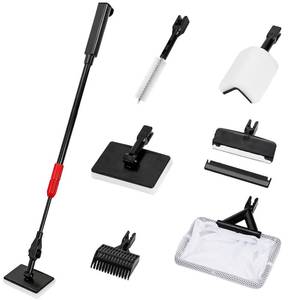 lot 20085 image: TOPZEA 6 in 1 Aquarium Cleaning Tool Kit, Fish Tank Cleaner Set with Adjustable Telescopic Long Handle (21-32 Inch) Include Algae Scraper, Scrubber Pads, Fish Net, Tube Cleaning Brush, Gravel Rake