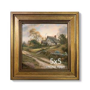 lot 20103 image: Aruifinw 5x5 Picture Frame Vintage Gold for Tabletop & Wall Mount