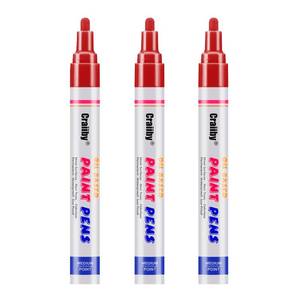 lot 20116 image: Red Paint Markers, 3 Pack Oil-Based Waterproof Quick Dry Permanent Paint Pen Set for Rocks Painting, Wood, Fabric, Plastic, Canvas, Glass, Mugs, Metal, Tire, Stone, DIY Craft