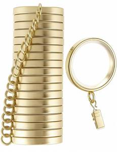 lot 20117 image: 16 Pack Curtain Rings with Clips,1-58 Inch Gold Curtain Rings