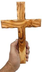 lot 20132 image: Zuluf Wooden Olivewood Plain Cross For Wall decor  Large Wall Cross Christian Religious Gift  Wall Art Home Room D�cor  Jerusalem Decorative Wall Cross with Holy Land Certificate  25cm  9.8