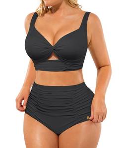 lot 20169 image: SHAPELLX Womens High Waisted Bikini Sets Two Piece Tummy Control Swimsuit (Worn)