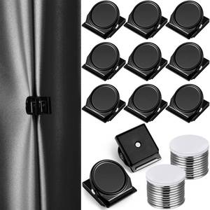 lot 20190 image: Yaocom 8 Pcs Magnetic Curtain Clips, Plus Size Metal Closure,Black