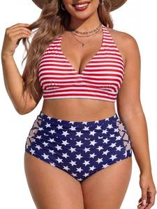 lot 20196 image: Womens Plus Size 4th of July Bikini Swimsuits USA Flag Bathing Suits Fourth of Fuly Patriotic Swim Suit Swimwear American Flag 18 Plus