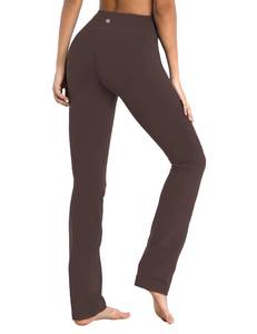 lot 20200 image: BUBBLELIME Inner Pocket Straight Leg Yoga Pant Dark_Coffee XL_29 Inseam