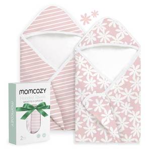 lot 7212 image: Momcozy Baby Towels, Soft Absorbent Bath Towel for Newborn&Toddler,Flower