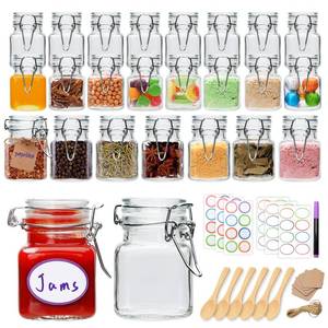 lot 7218 image: Brajttt 4 oz Spice Jars with Labels,25 Pack Small Glass Jars with Lids