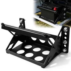 lot 8008 image: Metal Steel Bolt-in Battery Mounting Tray Bracket for Car Truck Boat RV Trailer Fits up to 10.63x7.06x7.5Battery, Anti-Rust Corrosion, Black