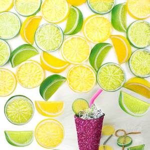 lot 8048 image: SNAIL GARDEN 30Pcs Artificial Lemon Slices Blocks, 20Pcs Simulation Lemon Slice10Pcs Fake Lemon Block-Double Side Decorative Fake Fruit Model for Lemon Party Decor Vase Filler Tumbler Topper DIY