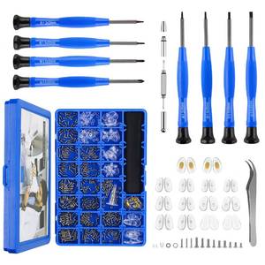 lot 8056 image: Upgrade Version Magnetic Eye Glass Repairing Kit, Eyeglass Repair Tool Kit with Compact Screw Box Include Nose Pads, Precision Screwdriver Set, Screws, Tweezer for Eyeglass, Sunglass, Spectacles Watch