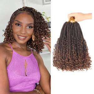 lot 8057 image: Julen Goddess Boho Crochet Box Braids with Curly Ends 8 Inch T30