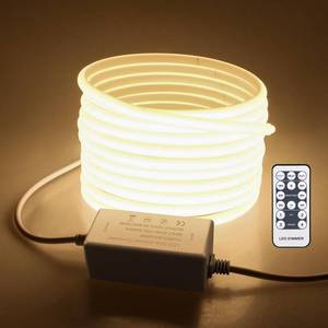lot 8382 image: Samsion 32.8FT COB LED Strip Lights Outdoor Waterproof LED Rope Light Dimmable with Remote 3000K Warm White AC 110V 120V Connectable LED Flexible Light Strip for Indoor Garden Building Commerical 10M