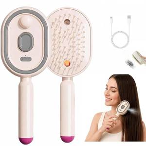 lot 8405 image: 2026 New Electric Spray Air Cushion Massage Comb,3 in 1 Self-Clean Detangling Brush, Restores Silky Shine for Dry & Frizzy Hair, Premium Hair Care Tool(Pink)