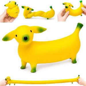 lot 8411 image: Banana Dog Squishy Toy,Crunchy Squishy Moldable Sand-Filled Sensory Fidget Toy,6X Stretchable Slow Rising Squeeze Toy for Stress Relief & Relaxation,Christmas Stocking Stuffers & White Elephant Gifts