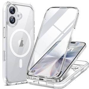 lot 8425 image: miracase for iPhone 17 Case 6.3, Full-Body Military Grade Drop Protection Outdoor Phone case with Built-in Glass Screen &Camera Control,Easy Installation,Compatible with MagSafe,Clear