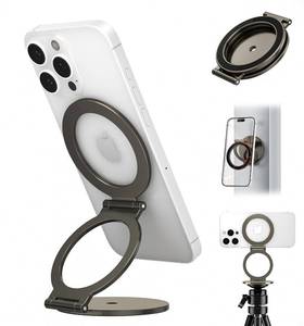 lot 8429 image: TECHO Dual Magnetic Phone Holder for MagSafe, 14 Screw Tripod Mount Adapter, Gym Magnet Phone Stand with Kickstand for iPhone 16 Pro Max 15 14 13 12 MagSafe Case Cell Phone