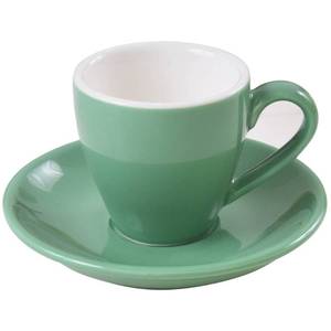 lot 8433 image: ionEgg Porcelain Espresso Cup with Saucer, Espresso shot Cup, 80ml2.7Oz, Cyan