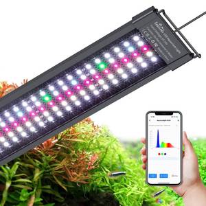 lot 8463 image: Erreloda Bluetooth LED Aquarium Light with APP Control, 3 Modes for 12-18 Inch Fish Tank Light with Full Spectrum White Blue Red Green Lights, IP68 Waterproof with Extendable Brackets for Freshwater