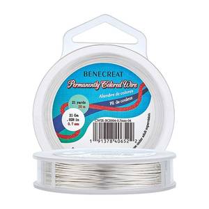 lot 8469 image: BENECREAT 21 Gauge Craft Jewelry Silver Copper Wire 65 Feet Tarnish Resistant for Wrapping Pendant, Beading and Jewelry Making Supplies
