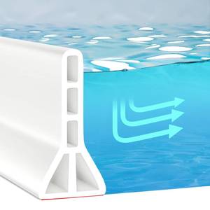 lot 9837 image: (Upgraded)3 High Shower Threshold Water Dam 67 Inch Collapsible Shower Barrier Water Stopper Shower Water Guard Dry and Wet Separation for Bathroom Kitchen and More(5.6ft)