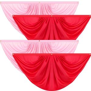 lot 9839 image: Peryiter 4 Pcs 3x6 ft Pink Red Bunting Flag Set