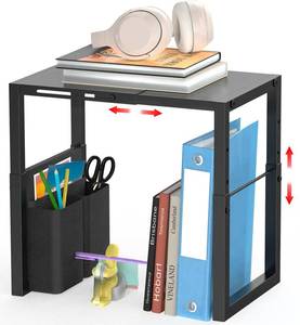 lot 9861 image: LIDTOP Locker Organizer Shelf, Metal Adjustable Width and Height, Ideal Locker for School, Office, and Gym Lockers, Extends Locker Storage Organization with Pockets, Black