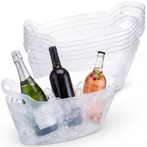 lot 9873 image: meekoo 6 Pack 6L Ice Bucket for Parties, Beverage Tub with Handle, Clear