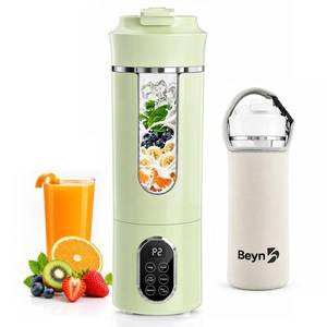 lot 9880 image: Beyn 530mL Portable Blender, Personal Smoothie Maker, USB-C Cordless, 12 Stainless Steel Blades, Leakproof Travel Cup, Digital One-Touch Self-Clean for Gym Home Office, Green