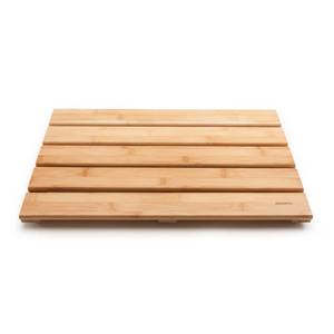 lot 9881 image: GOBAM Natural Bamboo Bath Mat - Non-Slip Shower & Bathtub Mat, Easy Clean Indoor & Outdoor Floor Mat for Spa, Sauna, Pool - Small 19.7 x 13 inches