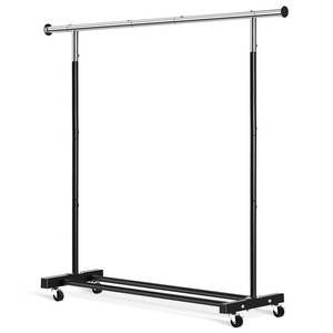 lot 9890 image: VICERII Clothing Rack, 55.51 Inch Heavy Duty Clothes Rack Rolling Garment Rack with Wheels and Bottom Shelf, 130LB Capacity Clothes Racks for Hanging Clothes, Coats, Shirts, Sweaters, Skirts, Black
