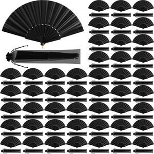 lot 9893 image: Blulu 50 Pack 9 Inch Clapping Fans for Line Dancing Bulk, Black