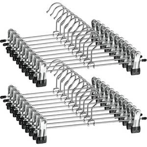 lot 9894 image: ZOBER Metal Pants Hangers with Clips, Skirt Clothes Hangers, 20 Pack