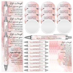 lot 9905 image: 20 Sets Inspirational Gifts for Women, Positive Pens Mirrors, Pink Marble