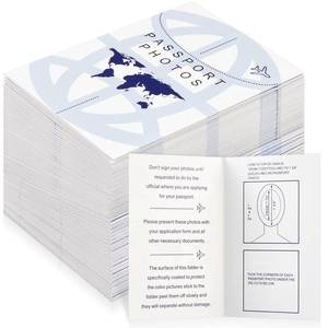 lot 9908 image: Humyoun 200 Pcs Thick Passport Photo Holder 5.31 x 3.54 Inches Passport Picture Folders with Compartment for 2 x 2 Print, Picture Display Safely for Office, Customers Deliver Pictures, Travel