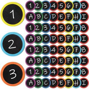 lot 10200 image: Tondiamo 48 Pcs Numbers Magnetic Accents Round Whiteboard Magnets for Classroom Colorful Circle Blank Magnets Labels, 8 Colors (Simple Style)