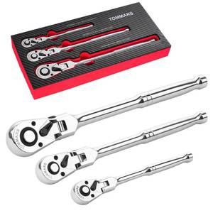 lot 10202 image: TOMMARS Flex Head Ratchet Set, 14, 38, 12 Drive Socket Wrench Kit