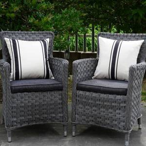 lot 10211 image: ONWAY Outdoor Pillow Covers Waterproof 18x18 Set of 2 Decorative Linen Throw Pillow Cover Beige and Black Striped Outdoor Pillows for Patio Furniture