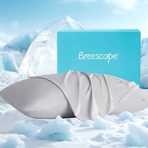 lot 10227 image: Breescape Cooling Pillow Cases Queen Size Set of 2, BlendTek Cooling Technology for Hot Sleepers & Night Sweats, Silky Soft Cool Pillowcases for Hair & Skin Care, 20 x 30, Misty Gray