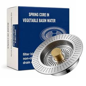 lot 10230 image: Sink Drain Strainer - Sink Stopper Kitchen Drain, 3 in 1 Kitchen Sink Drain Strainer with Anti-Clogging Basket, Kitchen Gadgets Clearance Sink Accessories, Fit US Standard 3-12 Sink Hole, Silver