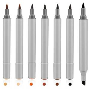 lot 10239 image: Leinuosen 6 Pack Dual Tip Leather Dye Marker Pens Touch up Pen Shoe Marker Leather Flow Marking Pen for Furniture Scratches Shoe Repair Kit Paint, 6 Colors