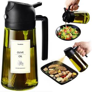 lot 10244 image: TrendPlain - Original 16oz470ml Olive Oil Dispenser Bottle for Kitchen Gadgets and Air Fryer Accessories - Olive Oil Sprayer for Cooking wStickers - Black