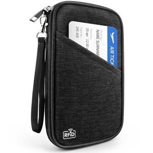 lot 10245 image: Passport Holder Family RFID Travel Document Organizer for Women Waterproof Passport Wallet Men Portable Case for Cards, Boarding Pass, ID, Money, Tickets with Zipper